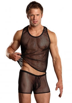 Stretch Net Tank Top - S/M - Black