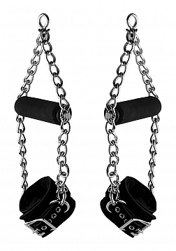 Fur Lined Nubuck Leather Suspension Cuffs with Grip