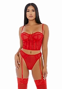 Sheer Intimacy - Mesh Bustier Set - S  Sheer Intimacy - Mesh Bustier Set - S
